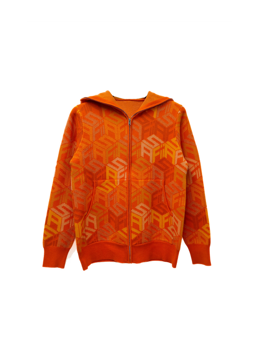Orange SAFii Camo Monogram Zip Up
